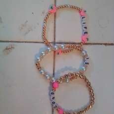 3 Stretchy Life Is Good Pearl and Spacer Beaded Bracelets