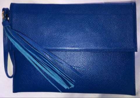 Blue Leather Handbag