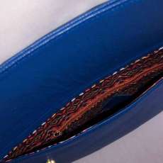 Blue Leather Handbag