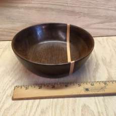 Walnut Bowl With Inlay Stripe