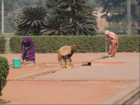 Women Maintaining the Taj Mahal