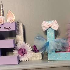 Unicorn Name Letters 8.5 For Any Occasion Or Bedroom Decor