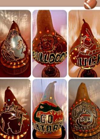 College Football Gourd Lamps