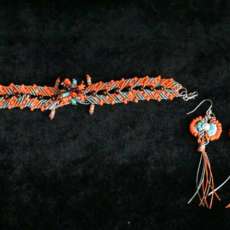 Micro Macrame Bracelet and Earrings