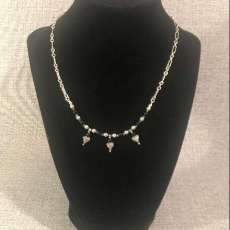 Necklace With Pewter Hearts