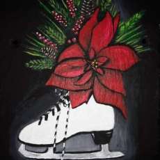 Poinsettia in Ice Skate