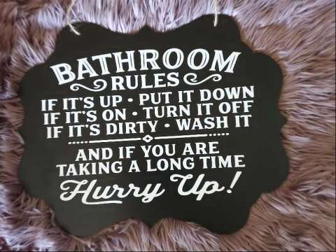 Large Bathroom Sign