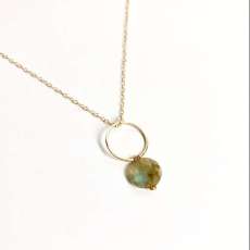 Labradorite Hoop Necklace
