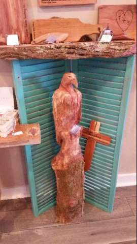 Chainsaw Carved Cedar Eagle