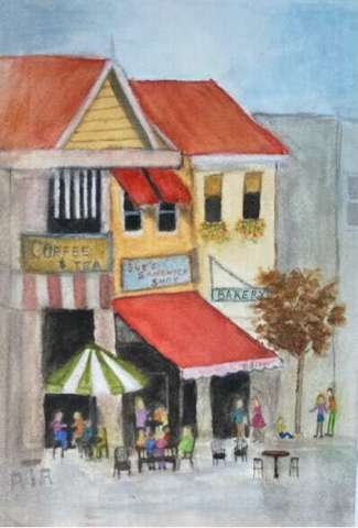 Cafe 8 X 12 Watercolor