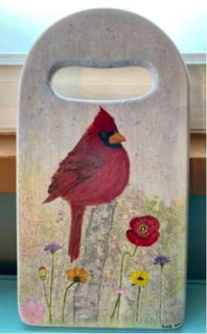Cardinal With Flowers