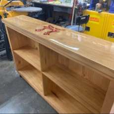 Custom Epoxy Inlayed Console Table/Bookshelf