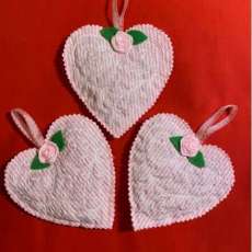 Dried Lavender Filled Embroidered Sachet Hearts