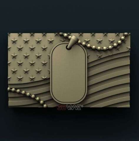 Flag With Dog Tags