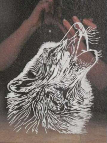 Hand Engraved Wolf