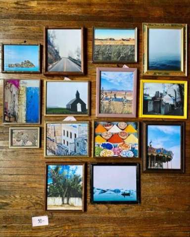 Collection of 8x10 Travel Prints in Antique Frames.