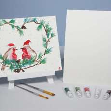 Holiday LOVE Birds Watercolor Painting KIT