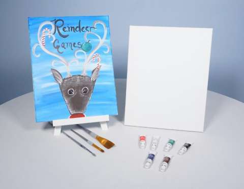 Reindeer Games Acrylic Painting KIT