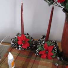Pine Cone Candel Holders