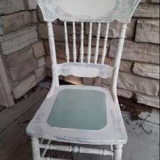 Chalk and Acrylic Antique Chair