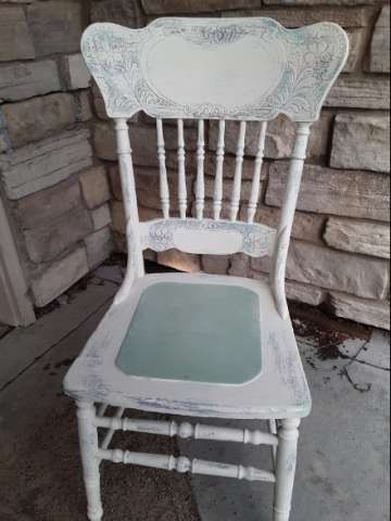 Chalk and Acrylic Antique Chair