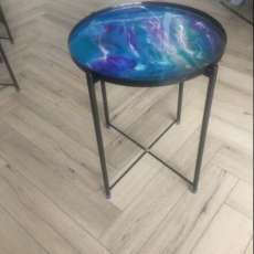 Metal End Table With Removable Tray