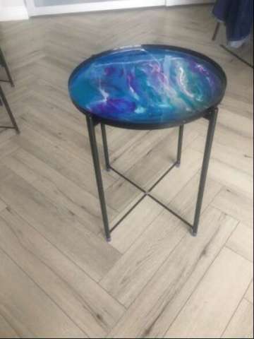 Metal End Table With Removable Tray