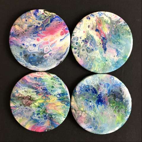 Acrylic Painted Tile Coasters