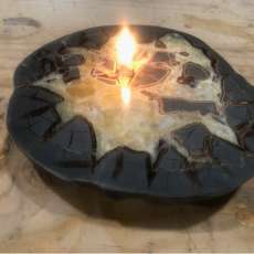 Septarian Fossil Rock Candle