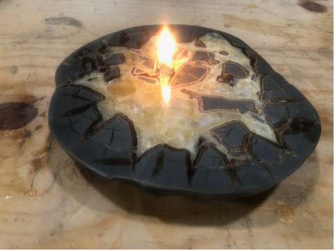 Septarian Fossil Rock Candle