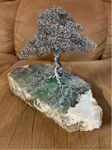 Fluorite With Wire Tree