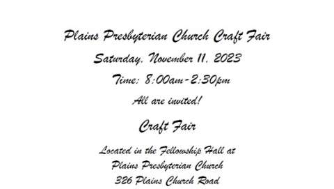 Plains Church Craft Fair