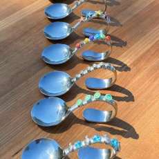 Candy and Nut Spoons - Wire Wrapped With Glass Beads