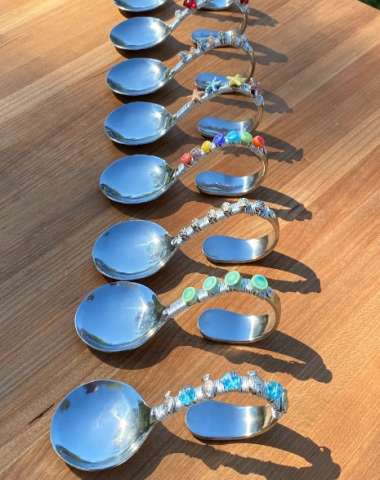 Candy and Nut Spoons - Wire Wrapped With Glass Beads