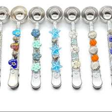 Coffee Scoops With Clip - Wire Wrapped With Glass Beads