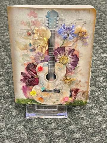 3-D Floral Guitar Greeting Card