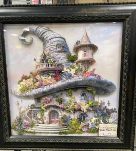 3-D Floral Witch Hat House
