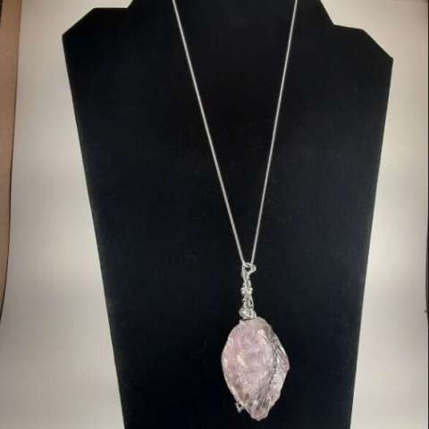 Wire Wrapped Raw Amethyst Necklace