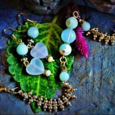 S13 Imperial Jasper & Pink Quartz Gold Plated Hooks