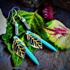 355 Silver Plated, Turquoise Stone Earrings.