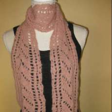 Pink Baby Alpaca Lace Scarf