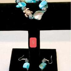 Sea Turtle Bead Bracelet and Earring Set