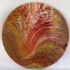 Acrylic Pour on Round Canvas