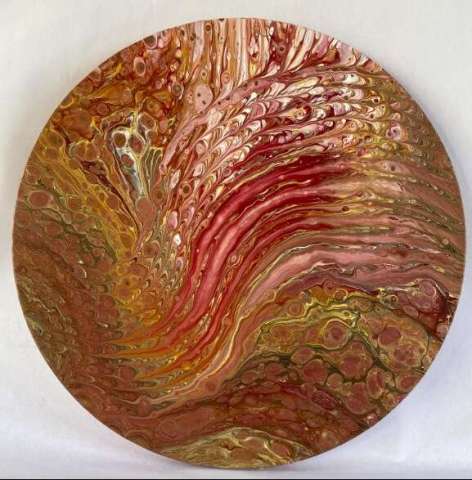 Acrylic Pour on Round Canvas
