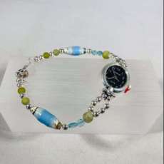 Blue, Green and Silver Watch