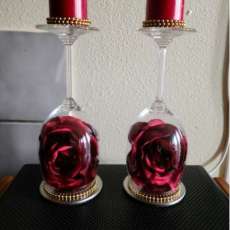 Red Rose Candle Holder