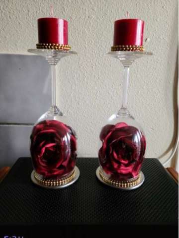Red Rose Candle Holder