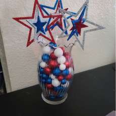 Red, Whit & Blue Stars Vase