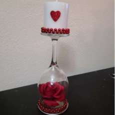 Rose Heart Candle Holder