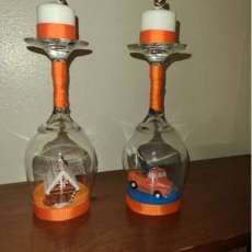 Broncos Candle Holders